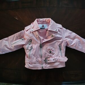 Pink Kids Biker Jacket